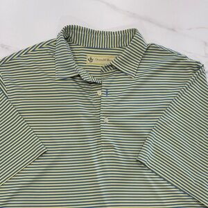 Dreaded Row Men's Striped Polo Shirt - Green and Blue